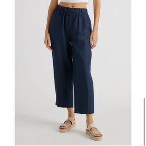 NWT Quince Women's Navy Blue European Linen Pants